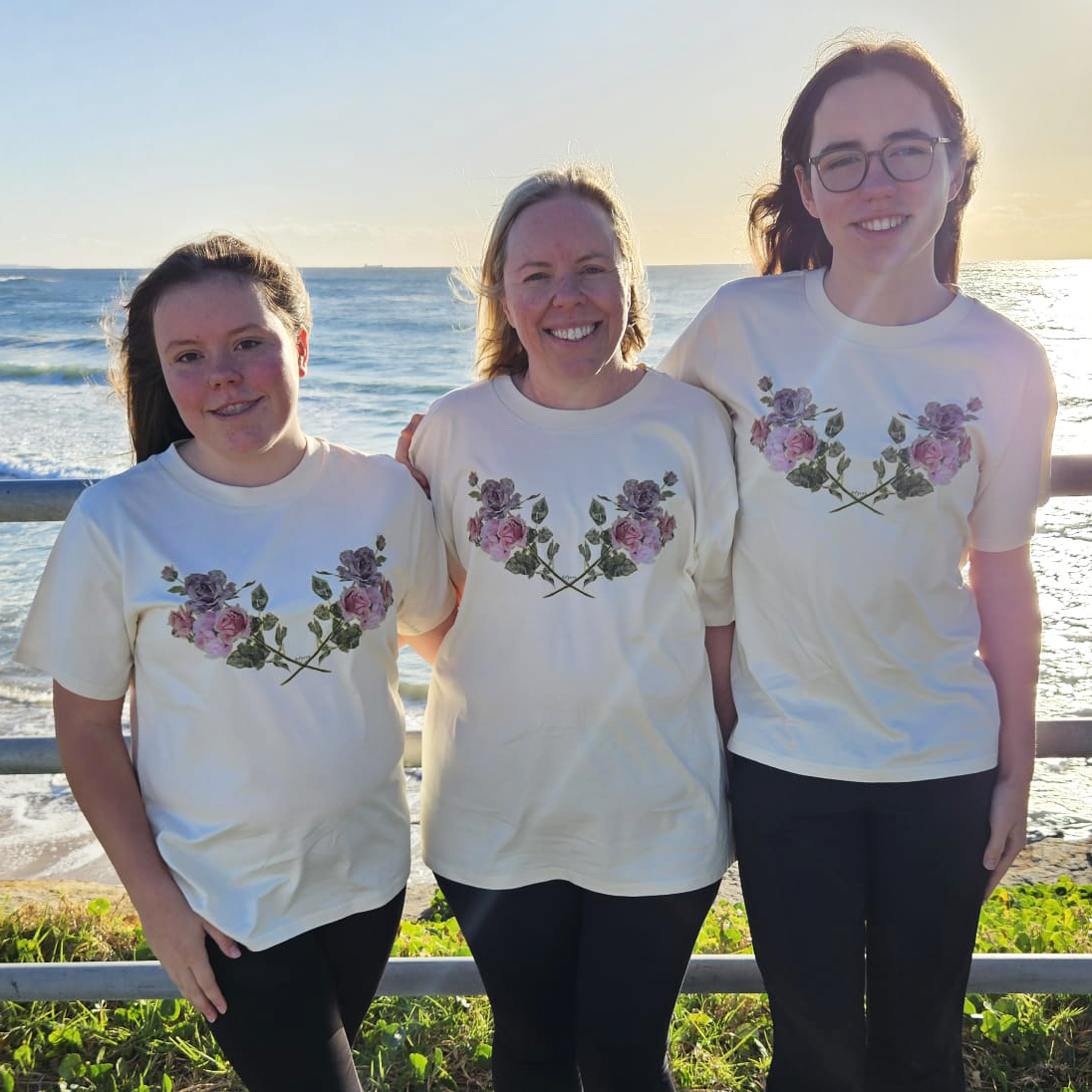 Bec's Shirt, the Beautiful Scars tee designed with breast cancer survivor Bec