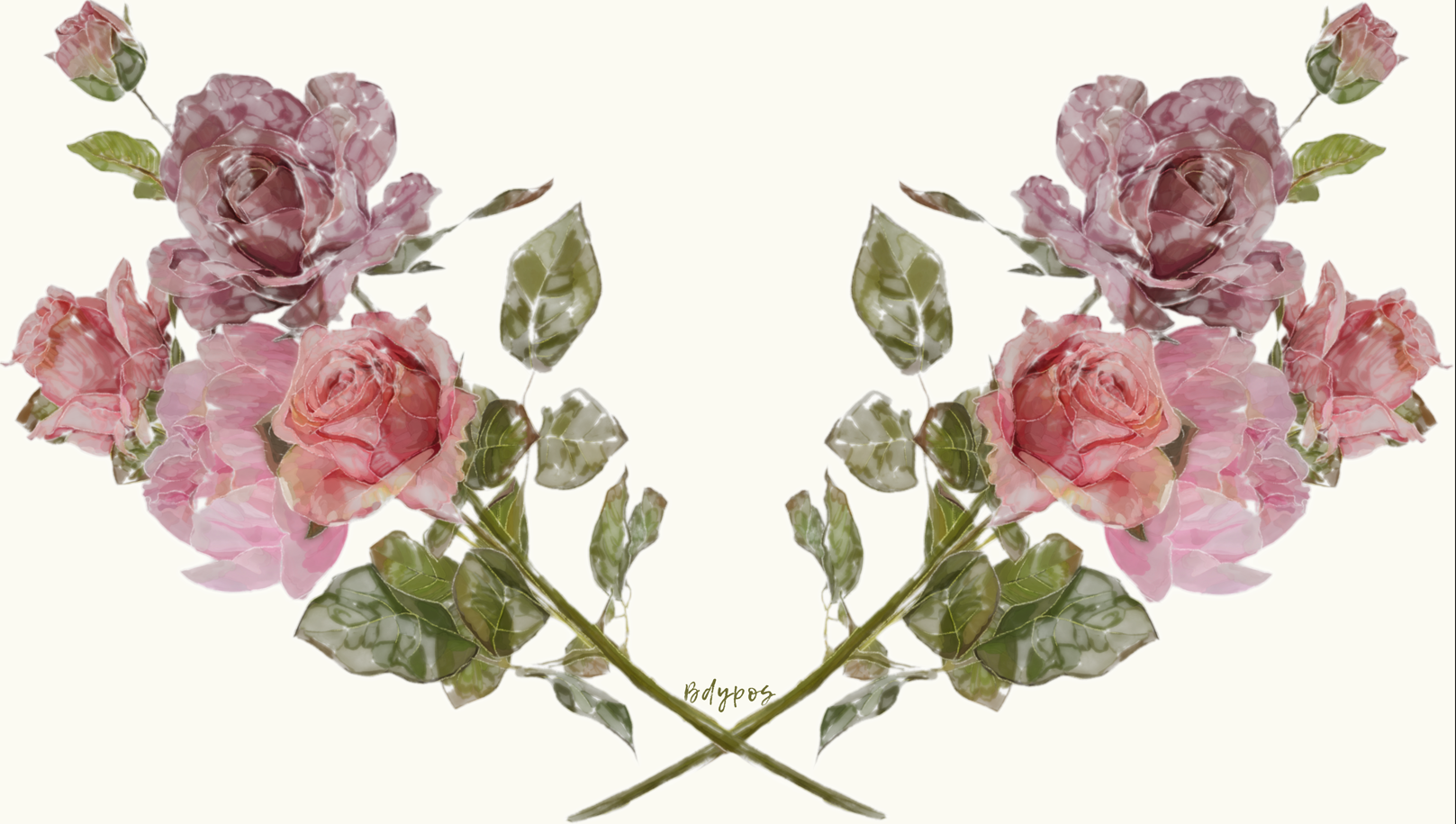 Front of the Beautiful Scars tee, roses hand-drawn by artist Jessica Dawn
